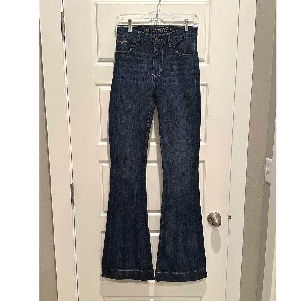 Kimes Ranch Jennifer Mid Wash High Rise Flare Leg Jeans 0/34 Western Denim - Picture 2 of 10
